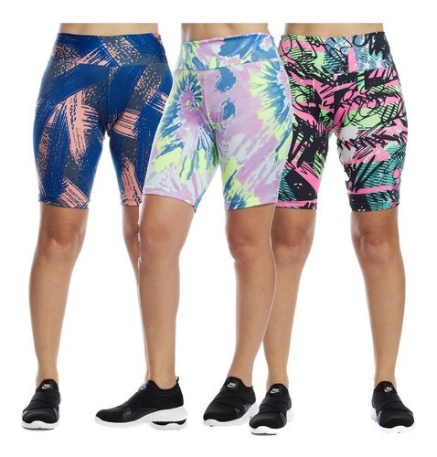 Kit 10 Bermudas Atacado Fitness Plusais Feminina Estampada