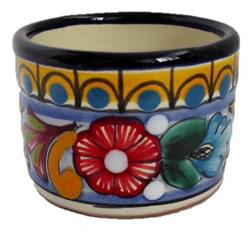 Maceta Estilo Vaso De 6cm Artesanal De Talavera 1pza