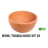 Bowl Vaso Barro Decorativo Para Suculentas 12x9cm Kit 2x