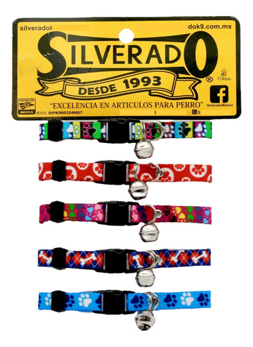 Paquete De 5 Collares Para Perro Pequeño Silverado Color Variado Tamaño Del Collar 16 Cm