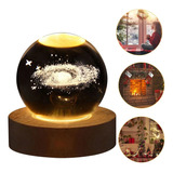 Luz Nocturna Led 3d Galaxy Crystal Ball, Sistema Solar