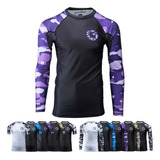 Gold Bjj Jiu Jitsu Rashguard - Camisa De Compresin De Camufl