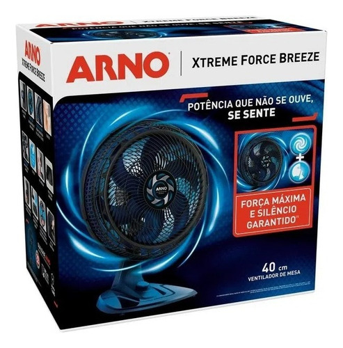 Ventilador De Mesa Arno Xtreme Force Breeze Preto 40 Cm