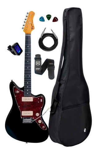 Guitarra Tagima Woodstock Tw 61 Bk Preta +kit Capa Cabo Full