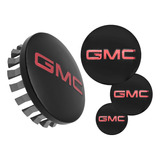 4 Tapones Centro Rin Gmc Yukon Denali 83mm Negro Logo Rojo