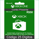 Cartão Presente Microsoft Xbox R$50