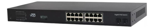 Switch Poe 16 Puertos 10/100/1000mbps + 2 Sfp Fibra Optica