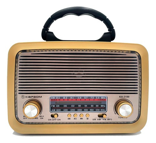 Rádio Vintage Portátil Analógico Usb Fm Am Bluetooth Kapbom Cor Madeira 127v/220v