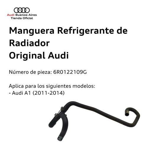 Manguera Refrigerante De Radiador Audi A1 2011 Foto 2