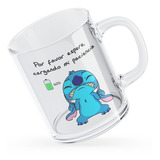 Taza Vidrio Meme Stitch Cargando Nivel De Paciencia, Error