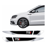 Par Emblema Adesivo Volkswagen Vw Polo Virtus Golf Jetta Tsi Resinado Cromado Aplique Lateral Res18 Fgc