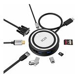 Hub Usb C 8 En 1 Hdmi 4k Vga Ethernet Para Macbook Surface