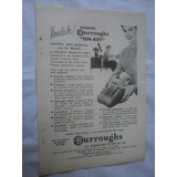 Propaganda Antiga Calculadora Burroughs Ten Key