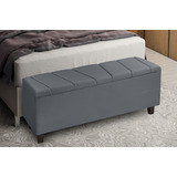 Recamier Para Cama Casal 130cm Sapateira Enxoval Cinza Luxo 