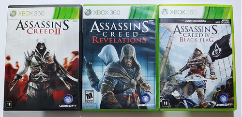 03 Jogos Assassin's Creed Xbox 360 Original 
