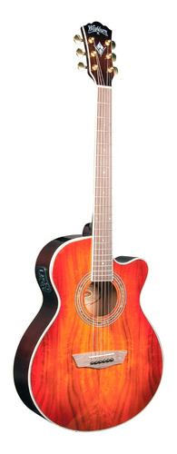 Washburn Ea55g Guitarra Electroacústica Mini Jumbo Tapa Koa