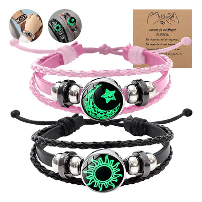 FUEZOIU 2pc Pulseras Para Parejas De Sol Y Luna Brilla Oscuridad Joyeria Regalo Para Hombre Mujer Aniversario Para Parejas,día De San Valentín Regalos Para Mujeres, Novia,pareja | MercadoLibre
