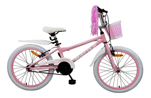 Bicicleta Infantil Battle R20 Ørsted Aluminium Technology Frenos V-brake Rosa Y Blanca