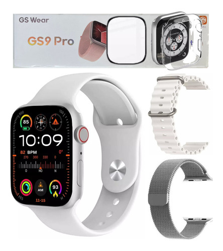 Smartwatch Inteligente Gs9 Pro Serie 9 45mm Gpt 3 Pulseiras 