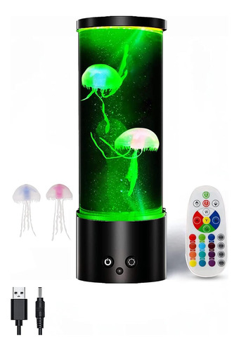 Lámpara De Medusas De Mesa 3d, Acuario Con 17 Colores, Deco