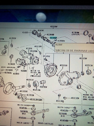 Punta Engranaje Diferencial Delantero 4runner Fortuner Hilux Foto 2