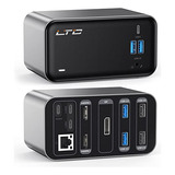 Estación Acoplamiento Usb C 15 En 1 Para Triple Monitor, 4k