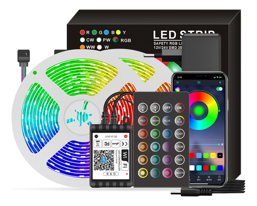 Tiras De Luces Led Rgb Wifi Inteligentes De 65,6 Pies. 5050