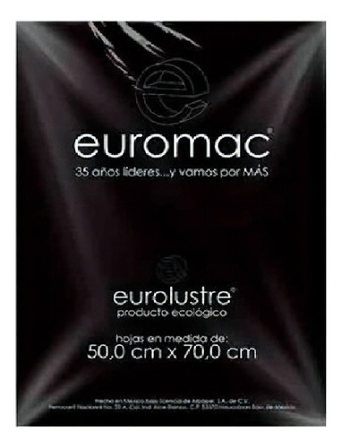 Papel Lustre Euromac El0034 Negro 50x70 25 Hojas /vc