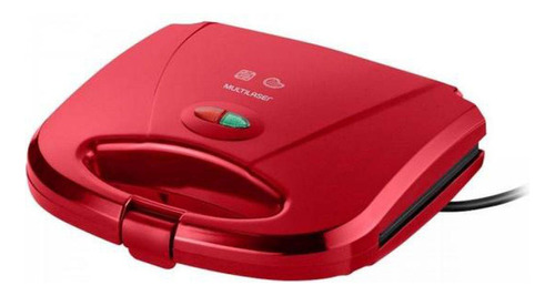 Sanduicheira Multilaser 2 Em 1 Antiaderente 750w Verm 220 Cor Vermelho 220v