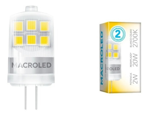 Lampara Led Foco Bipin 2w 12v G4 Eemplazo 20w Halog Pack X 4