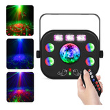 Canhão 5 Em 1 Mult Raio Strobo Led Rgbw Laser Luz Uv Dmx Dj