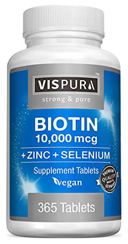 Vispura Biotina 10000 Mcg Zinc Selenio 365 Tabletas = El Mej
