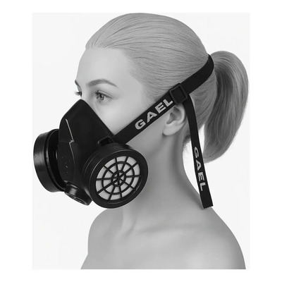 Mascarilla Respirador Tamaño Ajustable Uso Profesional - Incluye 2 Filtros Protege Contra Gases Vapores Ácidos Orgánicos Solventes Soldadura Resina Fumigar Pesticidas Thinner Cloro Amoniaco Cabel | Envío gratis