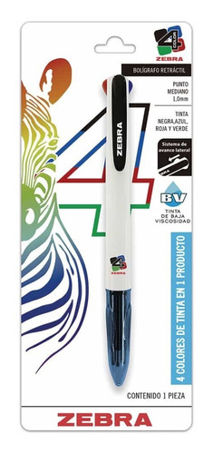 Boligrafo Pluma Zebra Cuatro En Uno (4 En 1)