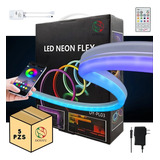 Luces Led Neón Flex Rgb Decorativas Audiorítmica 5 Mts 5 Pzs