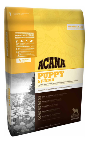 Alimento Acana Heritage Puppy & Junior Para Perro Cachorro Todos Los Tamaños Sabor Pavo En Bolsa De 11.35kg