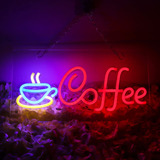 Letrero De Neón Café Decoración Pared Luces Led Estética