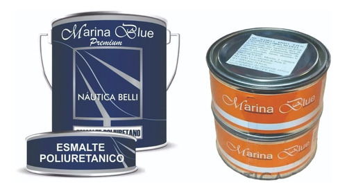 Pintura Nautica Poliuretano Marina Blue 1/2l + Masilla Epoxi