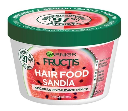 Mascarilla Capilar Garnier Fructis Sandía Vegano Sin Paraben