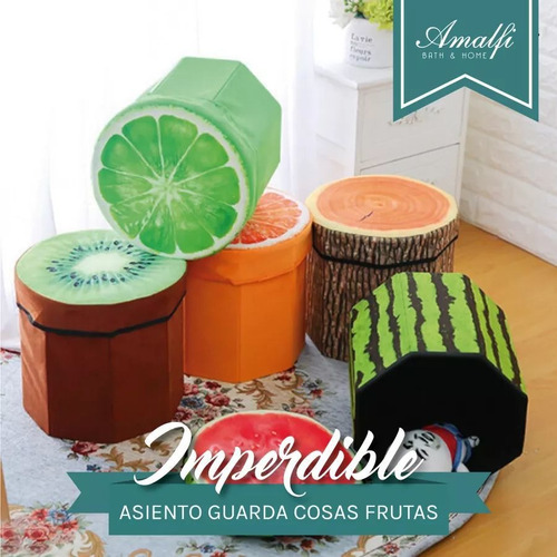 Guarda Objetos Asiento Puff Baulera Plegable Fruta Amalfi