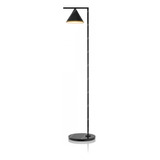 Lampara De Pie Led Base Marmol Diseño Moderno E27 Negra