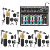 Kit Podcast Estúdio Gravação Mesa 7 Canais + Microfone Pro