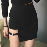 Minifalda Ajustada Gótica Punk Irregular Para Mujer
