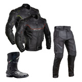 Roupa De Moto Jaqueta Calça Falcon Texx Bota Super Tech Masc