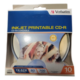 Disco Compacto Verbatim Cd-r 700mb 80min 52x C/10 Pz Inkjet.