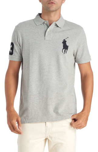 Tipo Polo Ralph Lauren Big Pony Caballero Gris..