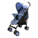 Coche Paragüitas Bebe Color Celeste Chasis Negro