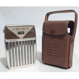 Antigo Mini Radio Portatil Crown Japones Anos 70 Funciona