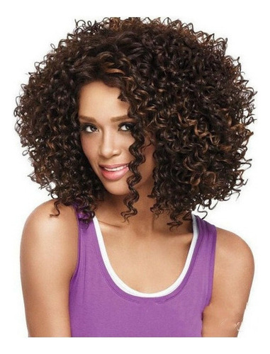 Peluca Afro Rizada Corta Para Mujer L