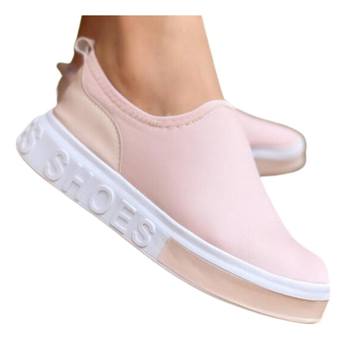 Tênis Meia Shoes Feminino Slip On Calce Facil Sneaker Preto